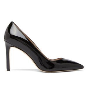 DELMAN Hazel Black Patent Leather High Heel Pumps Size 5